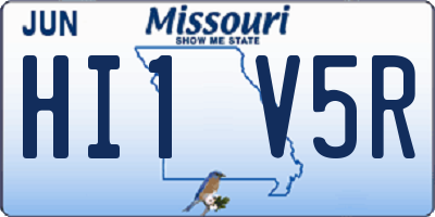 MO license plate HI1V5R