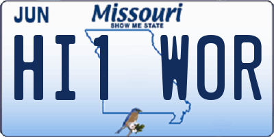 MO license plate HI1W0R