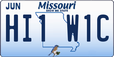 MO license plate HI1W1C