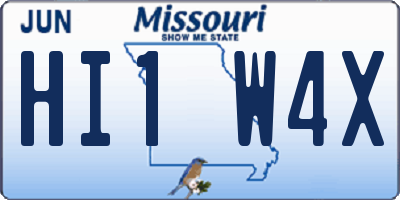 MO license plate HI1W4X