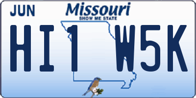 MO license plate HI1W5K