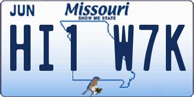 MO license plate HI1W7K
