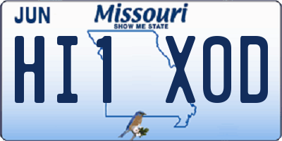 MO license plate HI1X0D