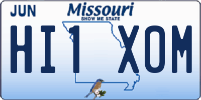 MO license plate HI1X0M