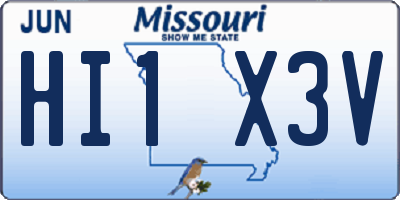 MO license plate HI1X3V