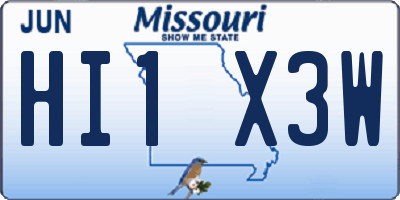 MO license plate HI1X3W