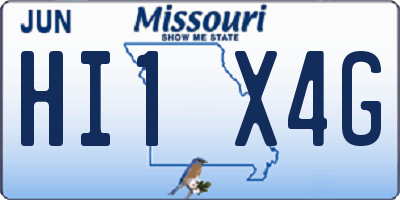 MO license plate HI1X4G