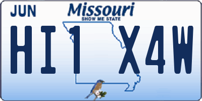 MO license plate HI1X4W
