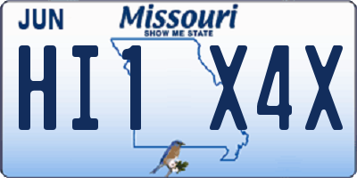 MO license plate HI1X4X