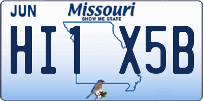 MO license plate HI1X5B