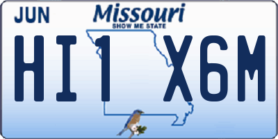 MO license plate HI1X6M