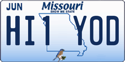 MO license plate HI1Y0D