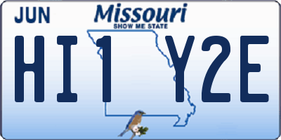 MO license plate HI1Y2E