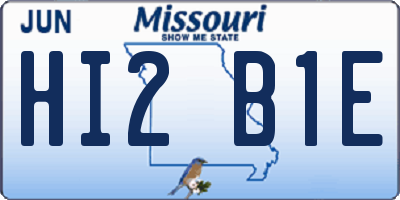 MO license plate HI2B1E