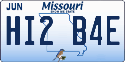 MO license plate HI2B4E
