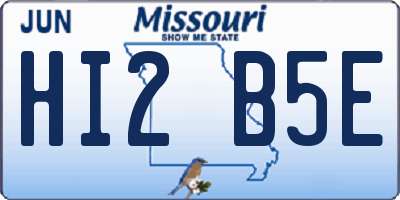 MO license plate HI2B5E