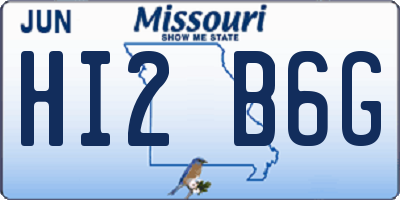 MO license plate HI2B6G