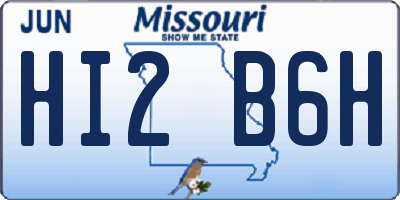 MO license plate HI2B6H