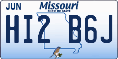 MO license plate HI2B6J