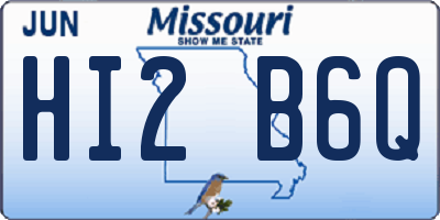 MO license plate HI2B6Q