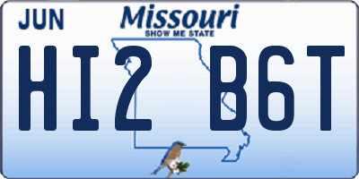 MO license plate HI2B6T