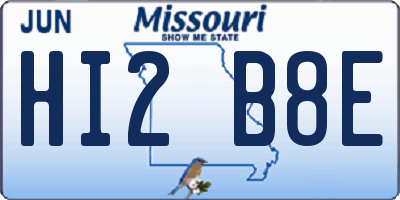 MO license plate HI2B8E