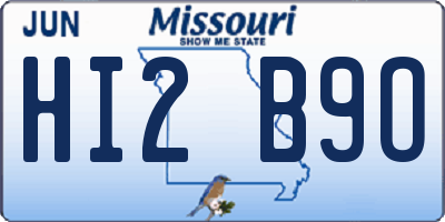 MO license plate HI2B9O