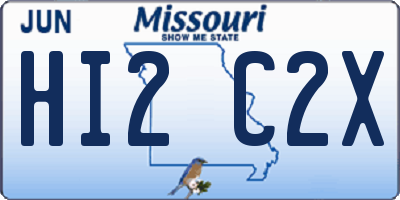 MO license plate HI2C2X