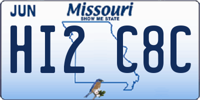 MO license plate HI2C8C