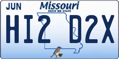 MO license plate HI2D2X
