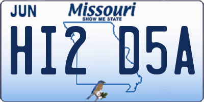 MO license plate HI2D5A