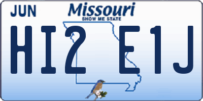 MO license plate HI2E1J