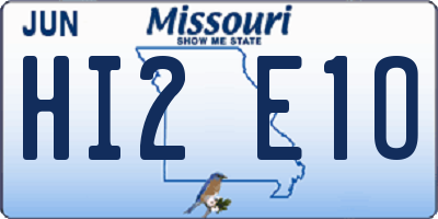 MO license plate HI2E1O