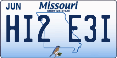 MO license plate HI2E3I