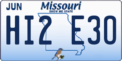 MO license plate HI2E3O