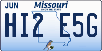 MO license plate HI2E5G