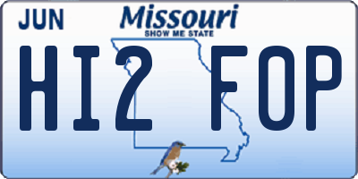 MO license plate HI2F0P