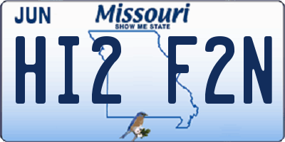 MO license plate HI2F2N