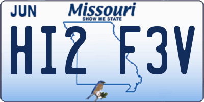 MO license plate HI2F3V