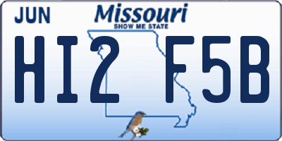 MO license plate HI2F5B