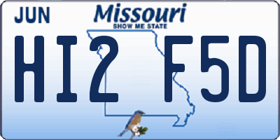 MO license plate HI2F5D