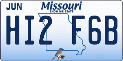 MO license plate HI2F6B