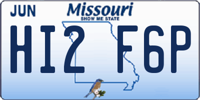 MO license plate HI2F6P
