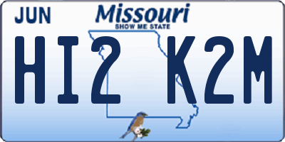 MO license plate HI2K2M