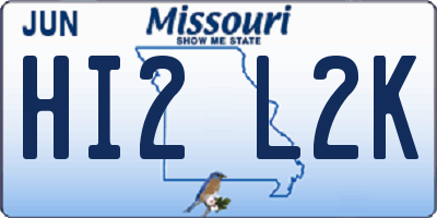 MO license plate HI2L2K