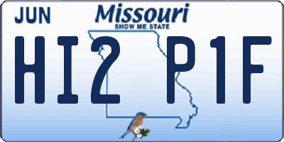 MO license plate HI2P1F
