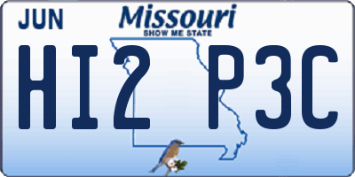 MO license plate HI2P3C