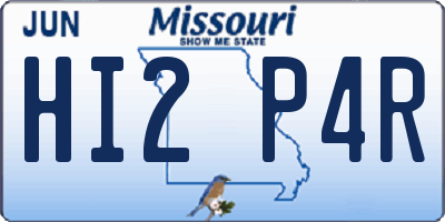 MO license plate HI2P4R