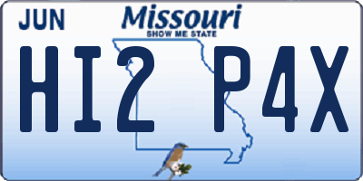 MO license plate HI2P4X
