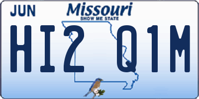MO license plate HI2Q1M